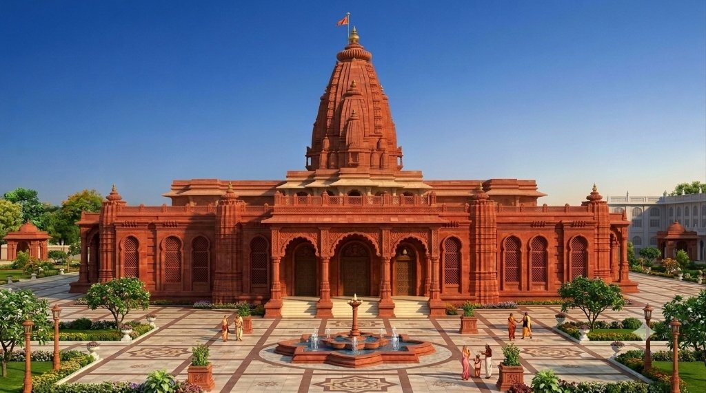 मंदिर प्रांगण एवं स्थापत्य